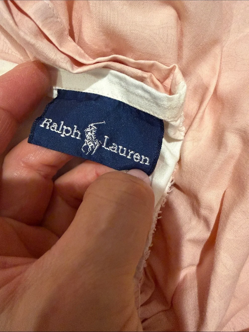 Ralph Lauren Pink and White Ruffled Bed Skirt